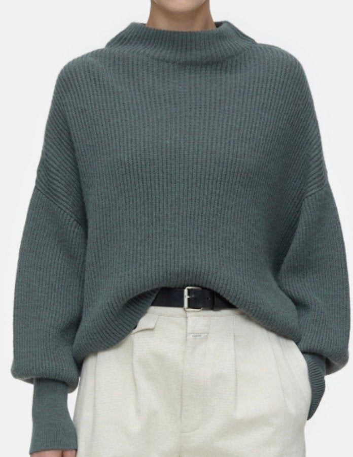 Closed trui M groen/grijs met alpaca niet gedragen, Kleding | Dames, Truien en Vesten, Verzenden, Nieuw, Maat 38/40 (M), Groen