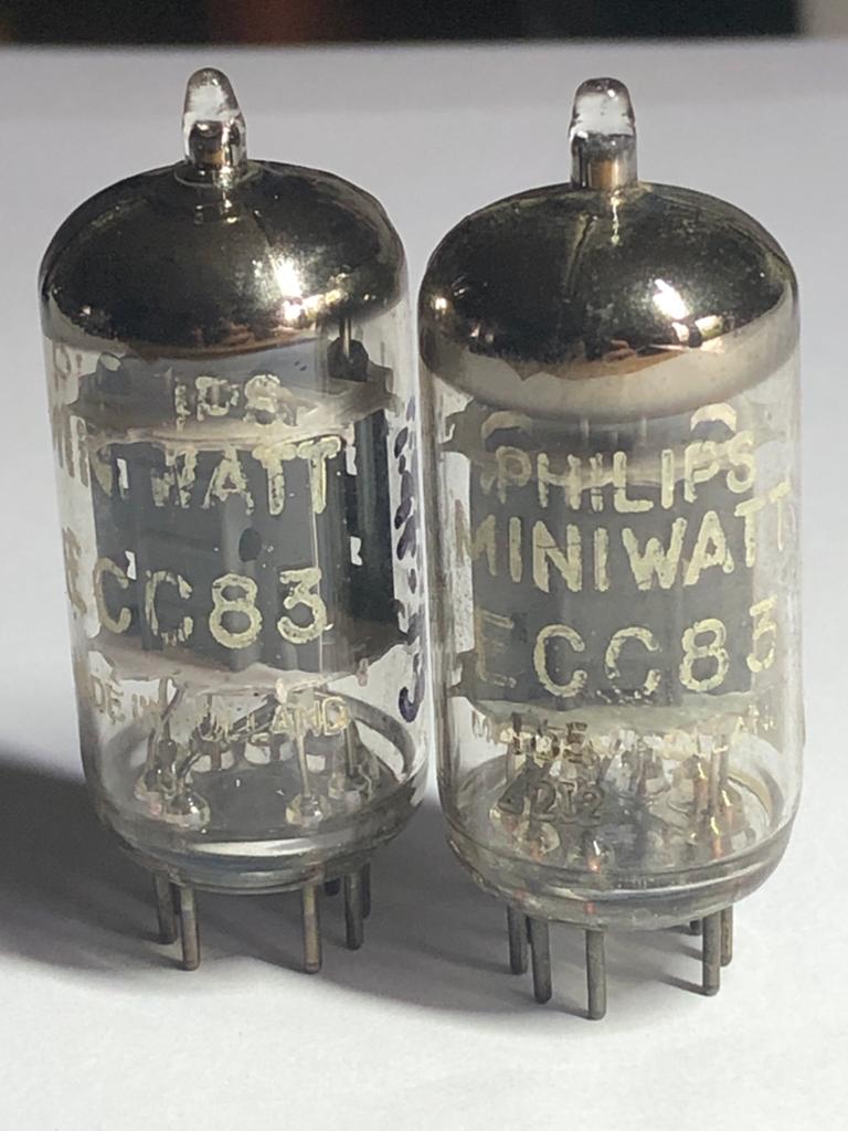 Philips Miniwatt ECC83 buizen (2 stuks), Muziek en Instrumenten, Ophalen of Verzenden, Gebruikt, Minder dan 50 watt