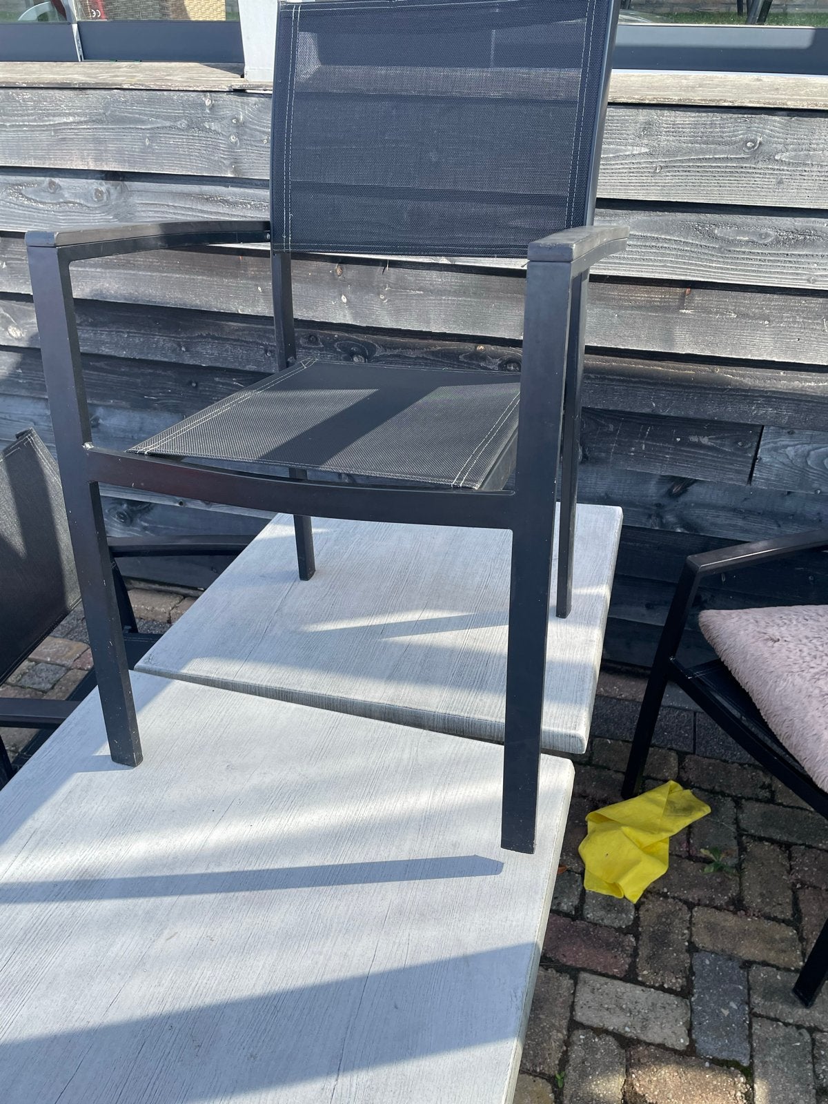 40x Terrasstoelen - Zwart Metaal & Textileen