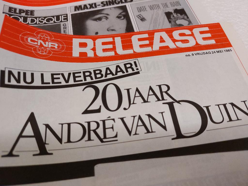 Andre van Duin PROMO FOLDER cnr 1985 20 JAAR André, CNR, Verzenden, NvT, Boek, Tijdschrift of Artikel