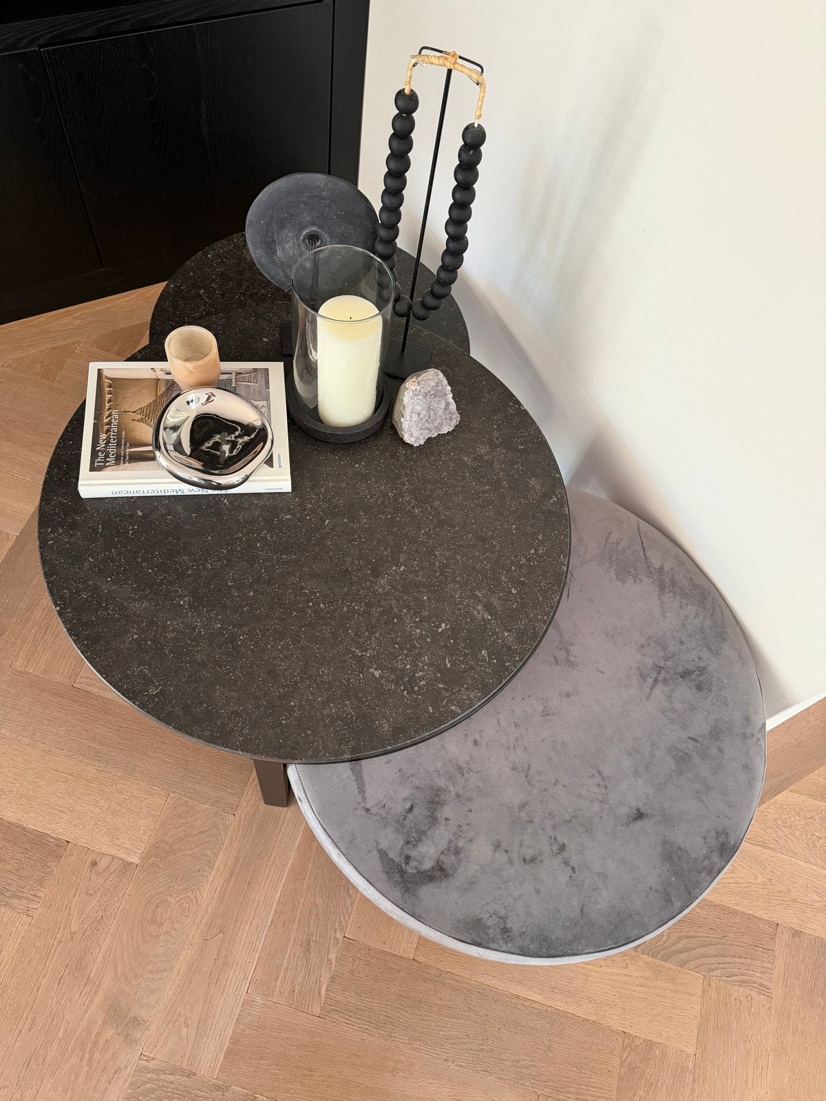 Duran salontafelset - belgisch hardsteen, Gebruikt, Rond, Metaal, 5 – 50
