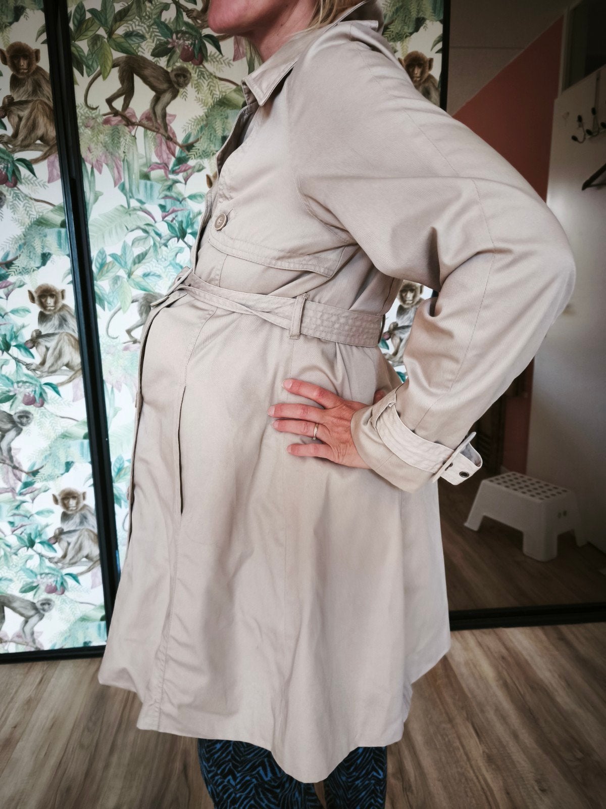 Mamalicious Zwangerschapsjas Maat L, Kleding | Dames, Positiekleding, Beige, Mamalicious, Maat 42/44 (L), Ophalen of Verzenden