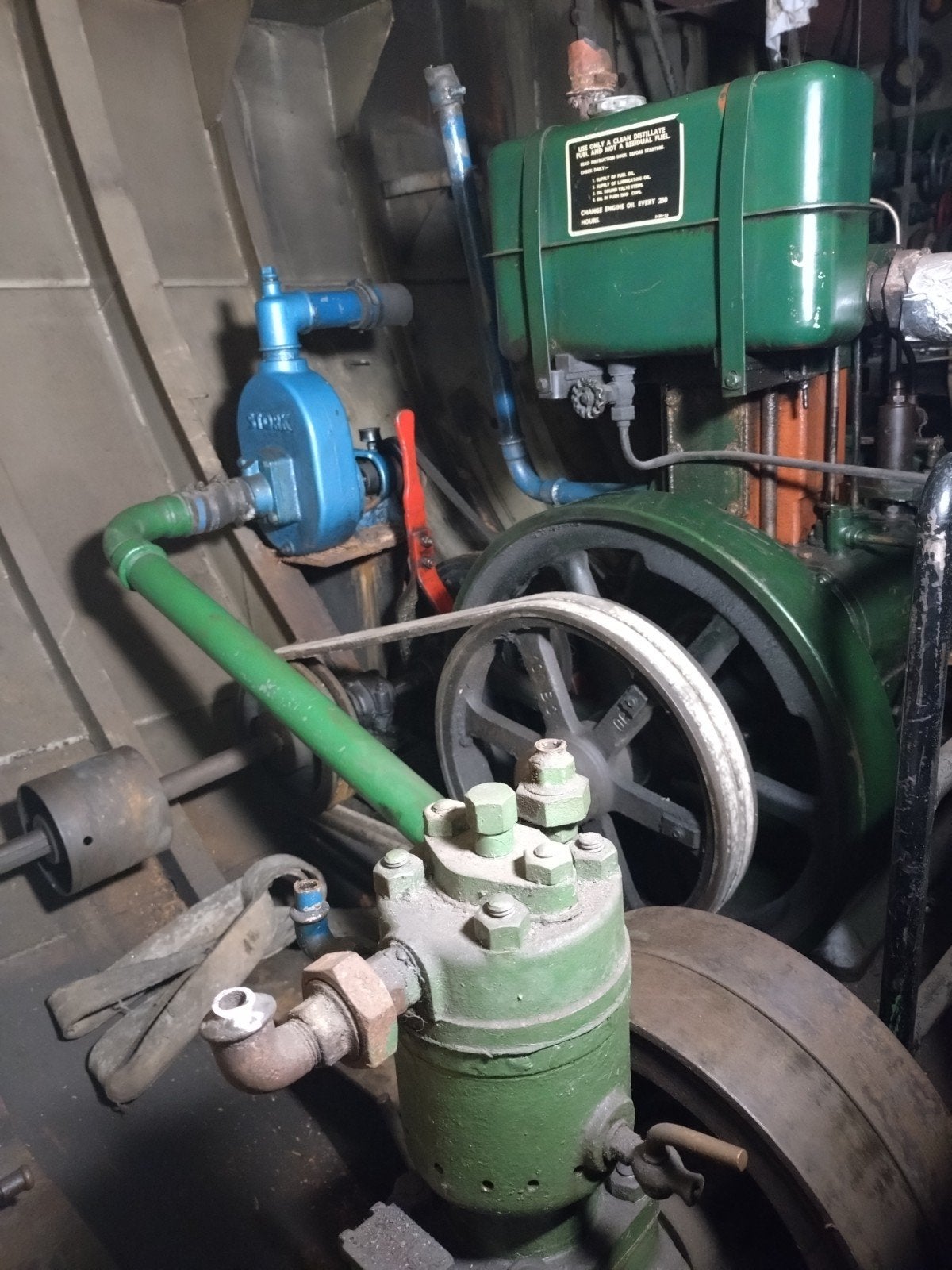 Vintage scheepsmotor met pomp - Lister CS1, Ophalen