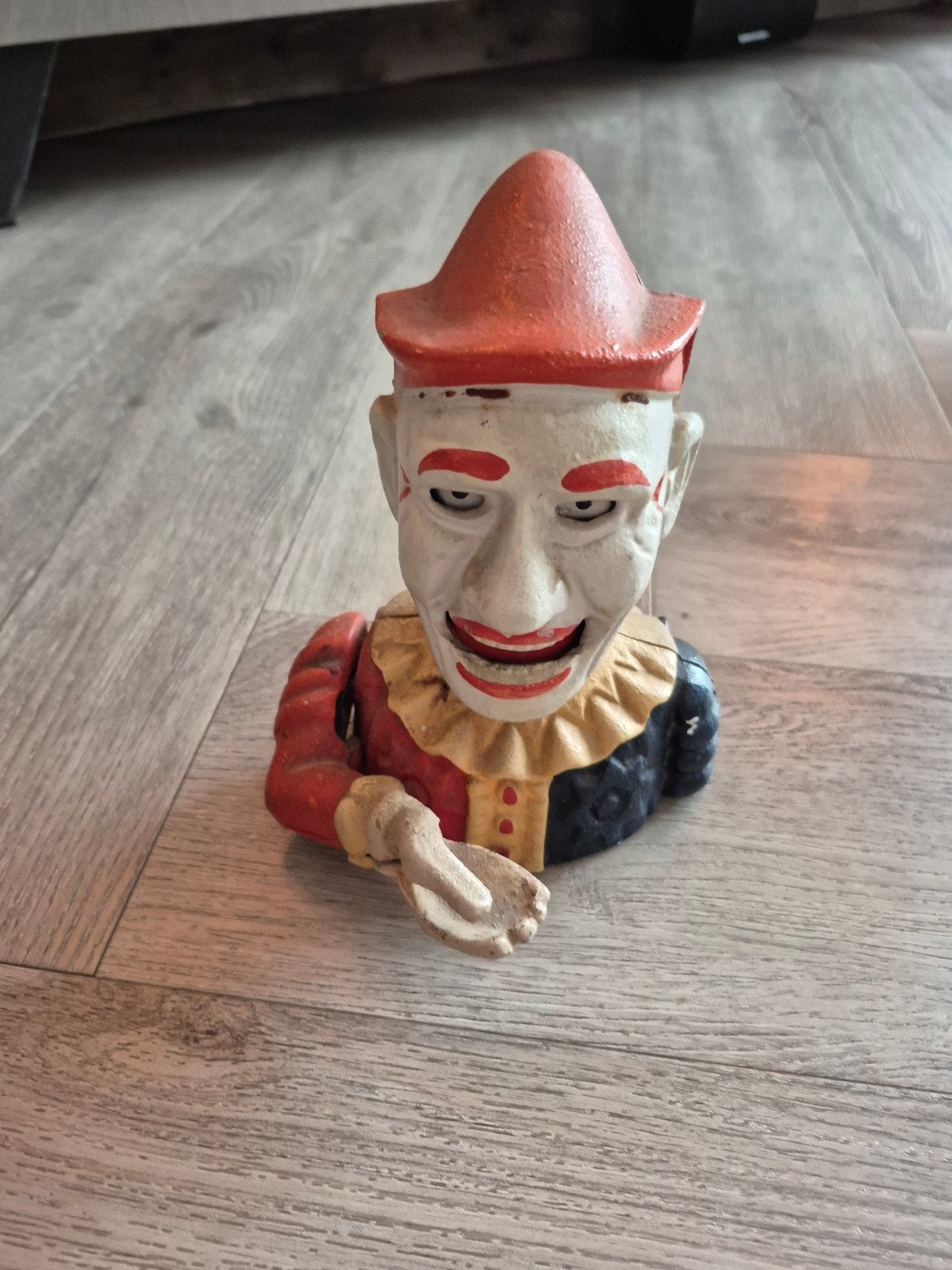 Amerikaanse gietijzeren spaarpot Clown, Ophalen of Verzenden, Zo goed als nieuw, Metaal of Blik, Strip- of Tekenfilmfiguur