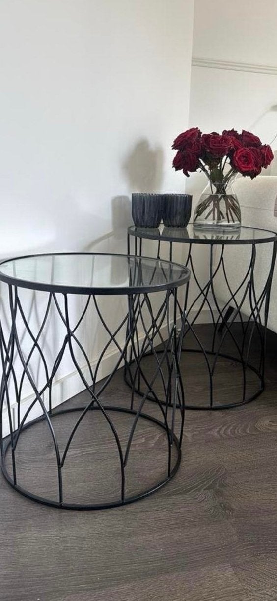Bijzettafels riverdale amaro, Minder dan 55 cm, Rond, Ophalen of Verzenden, Glas