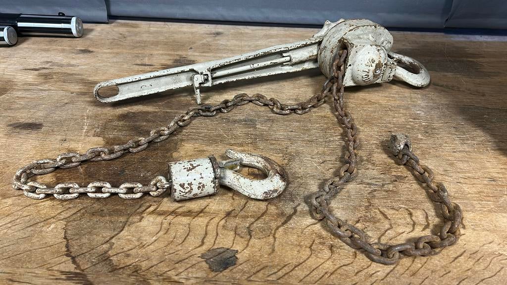 Hand takel 750 kilo. 160 cm ketting., Ophalen of Verzenden, Zo goed als nieuw, Handmatig