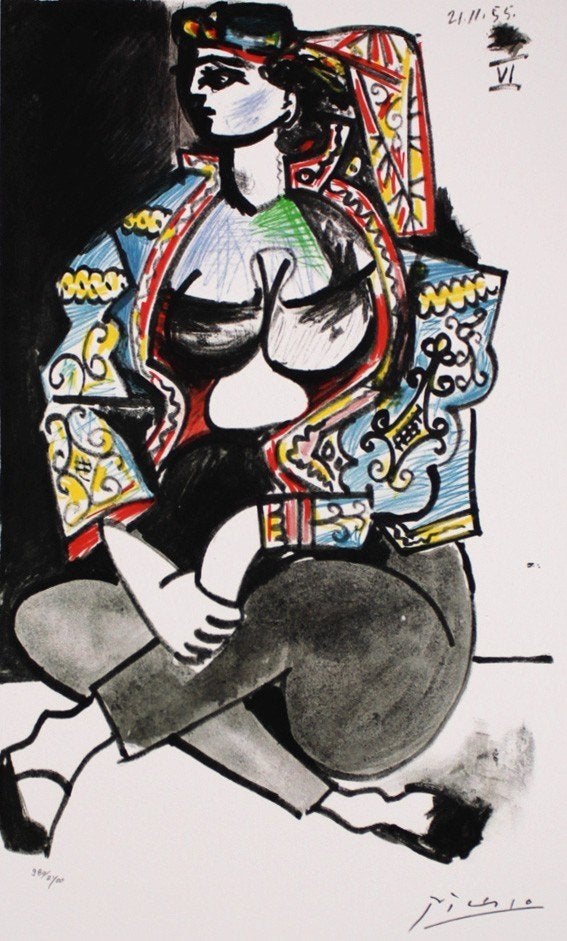 Picasso Kl Lithografie "Californië Atelier Nr VII " Ges Gen, Personages en Fantasiefiguren, Gesigneerd in de plaat, Ophalen of Verzenden