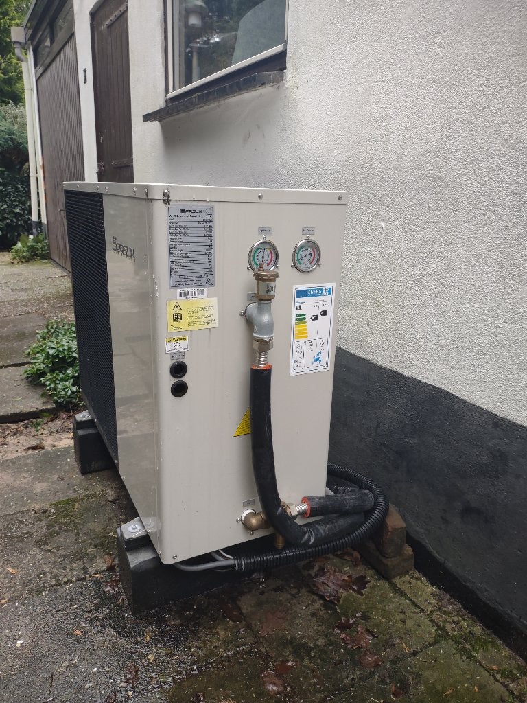 Warmtepomp 11,6 KW incl. flowpomp, Ophalen, Overige typen, Zo goed als nieuw, 60 tot 150 cm