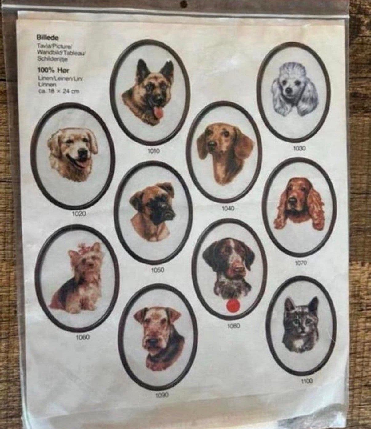 Twee borduurpakketten van een hondenkoppen. poedel en Duitse, Ophalen of Verzenden, Nieuw, Handborduren, Borduurpakket