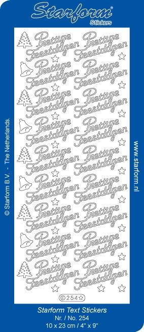 Starform 254 zilver 18 x Prettige Feestdagen stickervel, Ophalen of Verzenden, Nieuw, Sticker