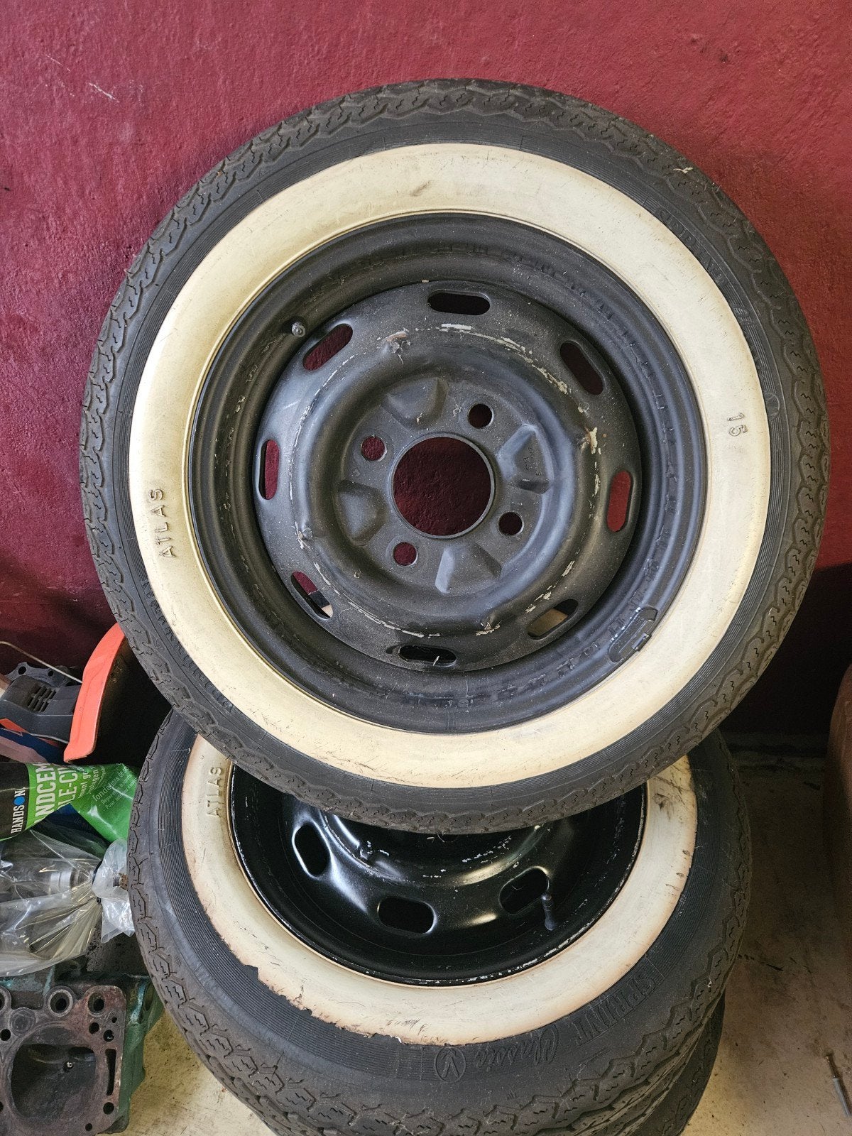 vw kever velgen met banden wiht wal 4stuks, Ophalen, Overige, Gebruikt, 15 inch