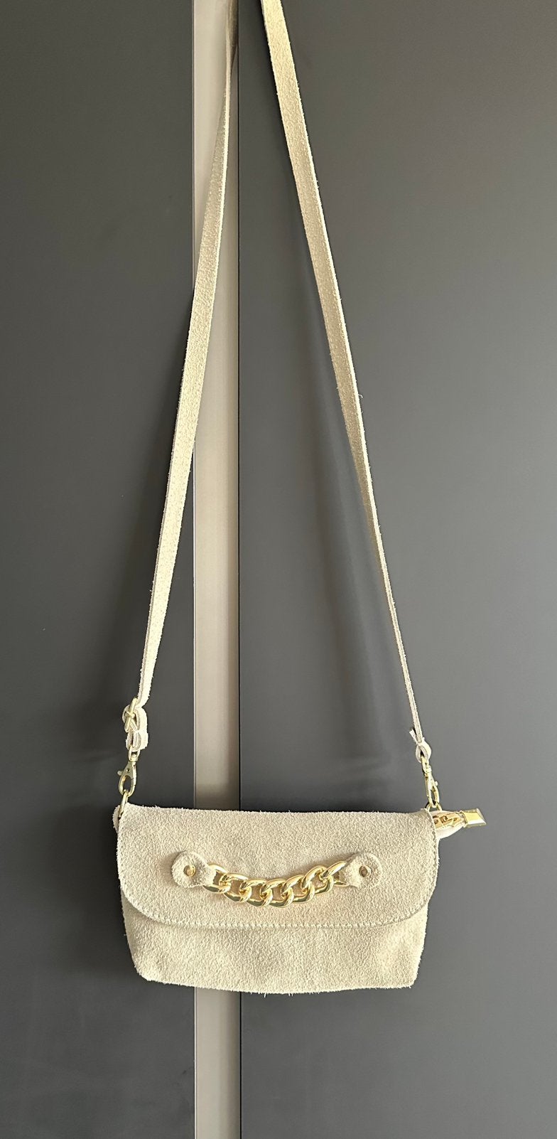 Nieuwe handtas van echt leer - Borse in Pelle, Made in Italy, Ophalen of Verzenden, Nieuw, Beige, Handtas
