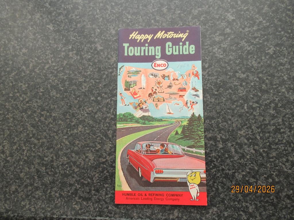 ENCO HAPPY MOTORING TOURING GUIDE -VERENIGDE STATEN-1962, Gelezen, Overige typen, Ophalen of Verzenden, 1800 tot 2000