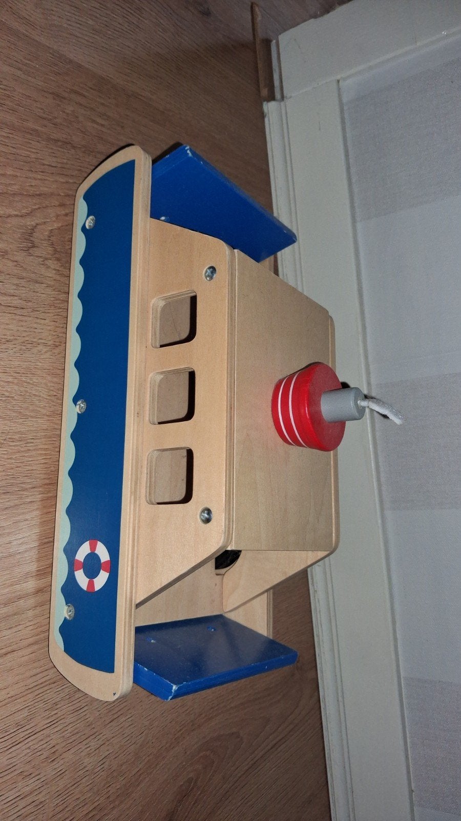 Houten speelgoedboot met touw, Ophalen of Verzenden, Gebruikt, Duw- of Trekspeelgoed