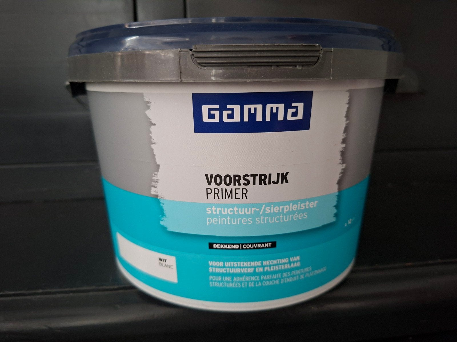 GAMMA Voorstrijk Primer Structuur-/Sierpleister 2,5L, Wit, Nieuw, Ophalen of Verzenden, Verf