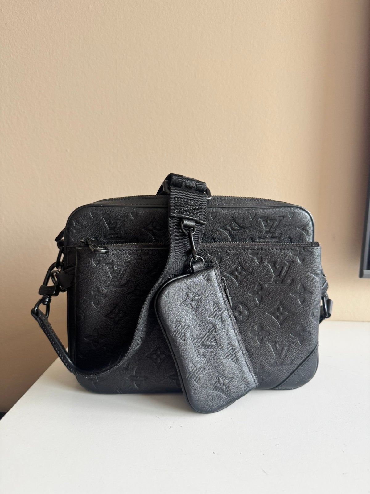 Louis Vuitton Trio Messenger Bag, Ophalen of Verzenden, Gebruikt, Zwart, Leer