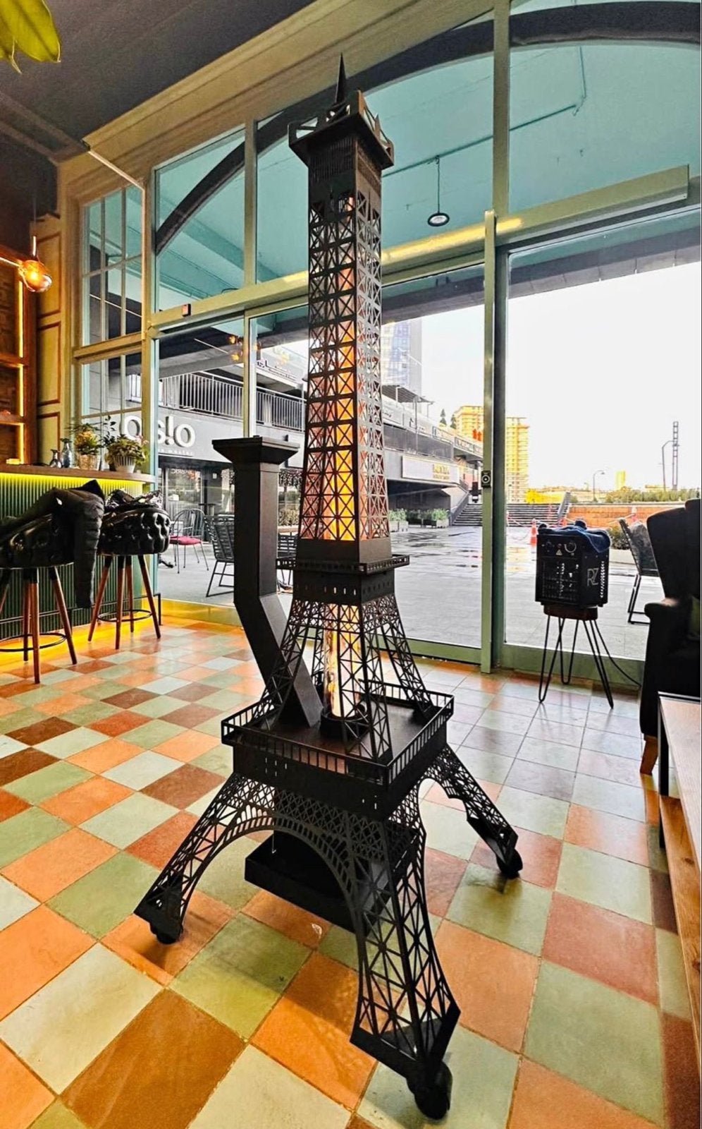 🔥 Unieke Eiffel Tower design kachel / sfeerhaard 🔥, Ophalen, Zo goed als nieuw