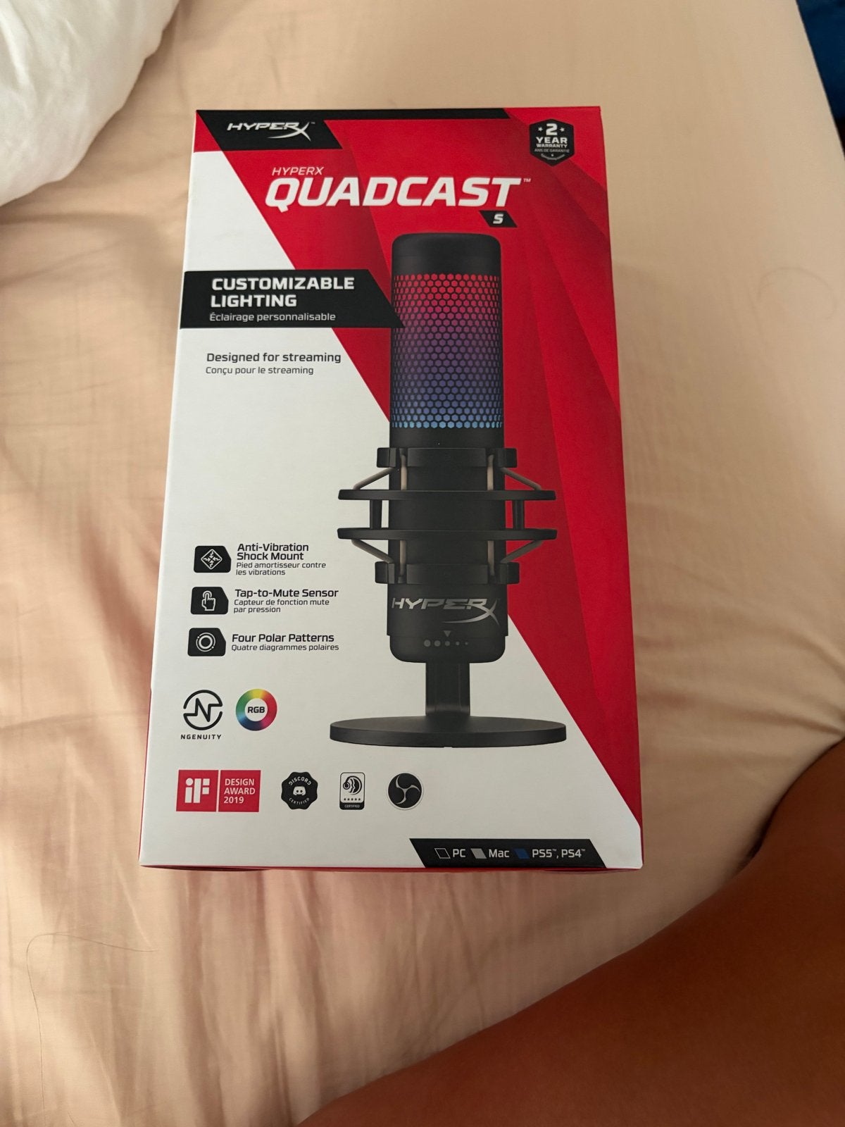 HyperX QuadCast S USB Microfoon - Nieuw in doos, Ophalen of Verzenden, Nieuw, Studiomicrofoon