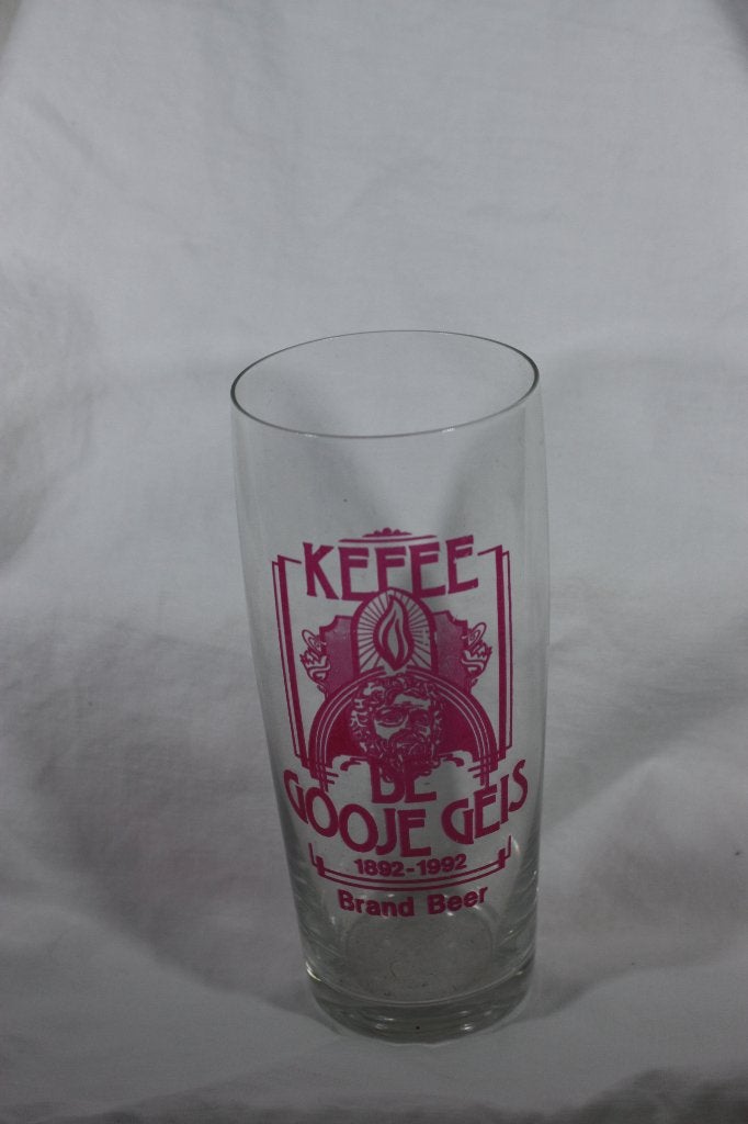 Kefee Gooje Geis 1892-1992 Brand beer jubileumglas, Ophalen of Verzenden, Gebruikt, Glas of Glazen, Overige merken