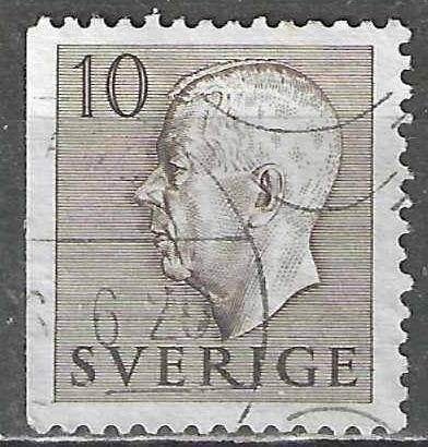 Zweden 1954 - Yvert 381a - Koning Gustav VI - 10 Ore (ST), Postzegels en Munten, Postzegels | Europa | Scandinavië, Verzenden