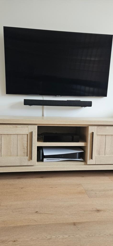moet zsm weg! MAXFURN TV-meubel eikenhout met opbergruimte, Ophalen, 100 tot 150 cm, Eikenhout, Zo goed als nieuw
