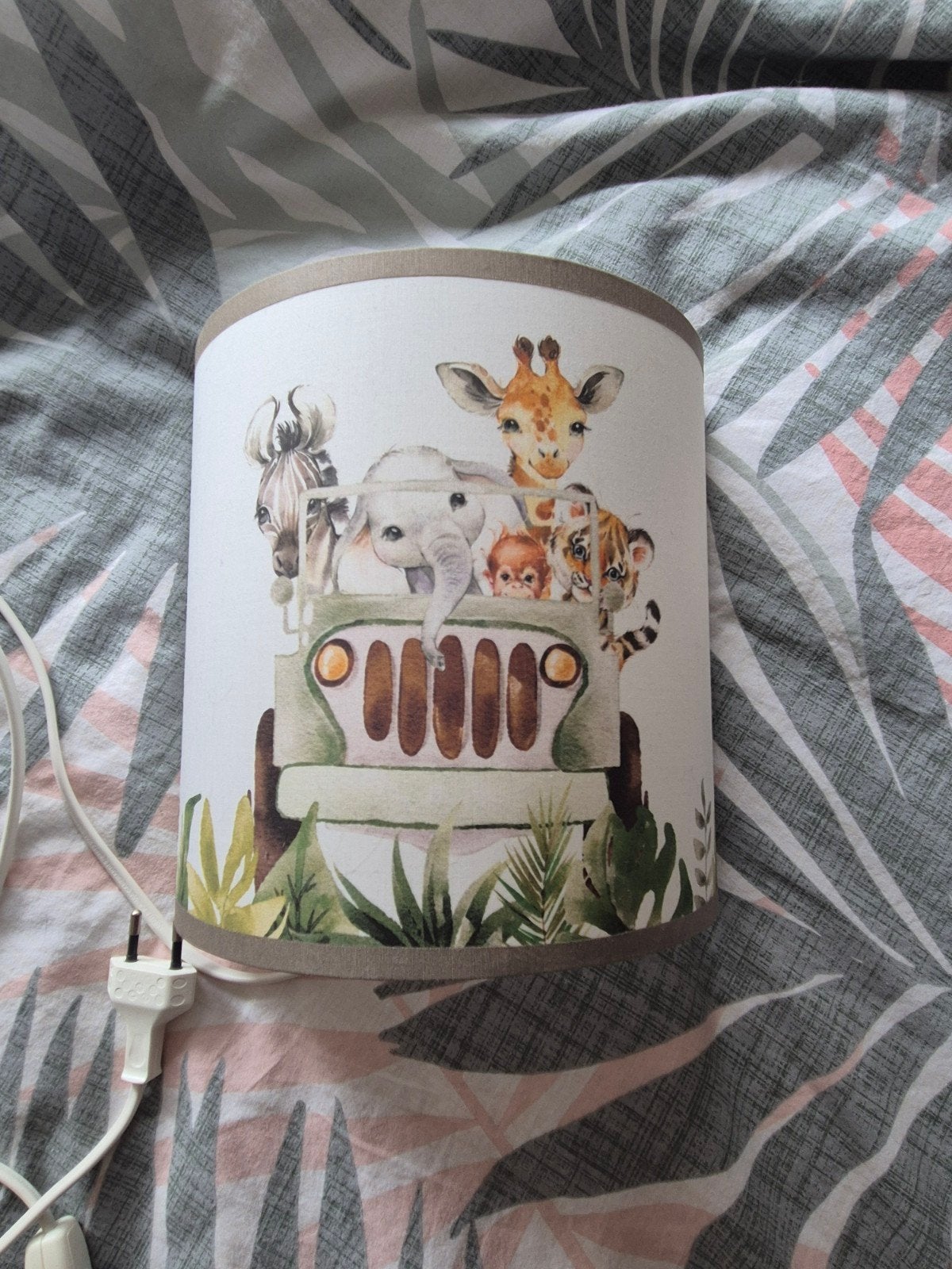 Bedlampje jungle dieren, Meerkleurig, Ophalen, Nieuw, Lamp