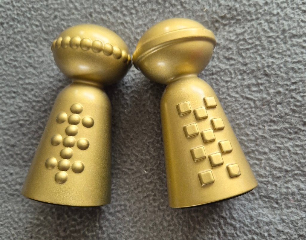 Leuk goudkleurig decoratie peper en zoutstel zgan, Overige materialen, Overige typen, Ophalen of Verzenden, Zo goed als nieuw
