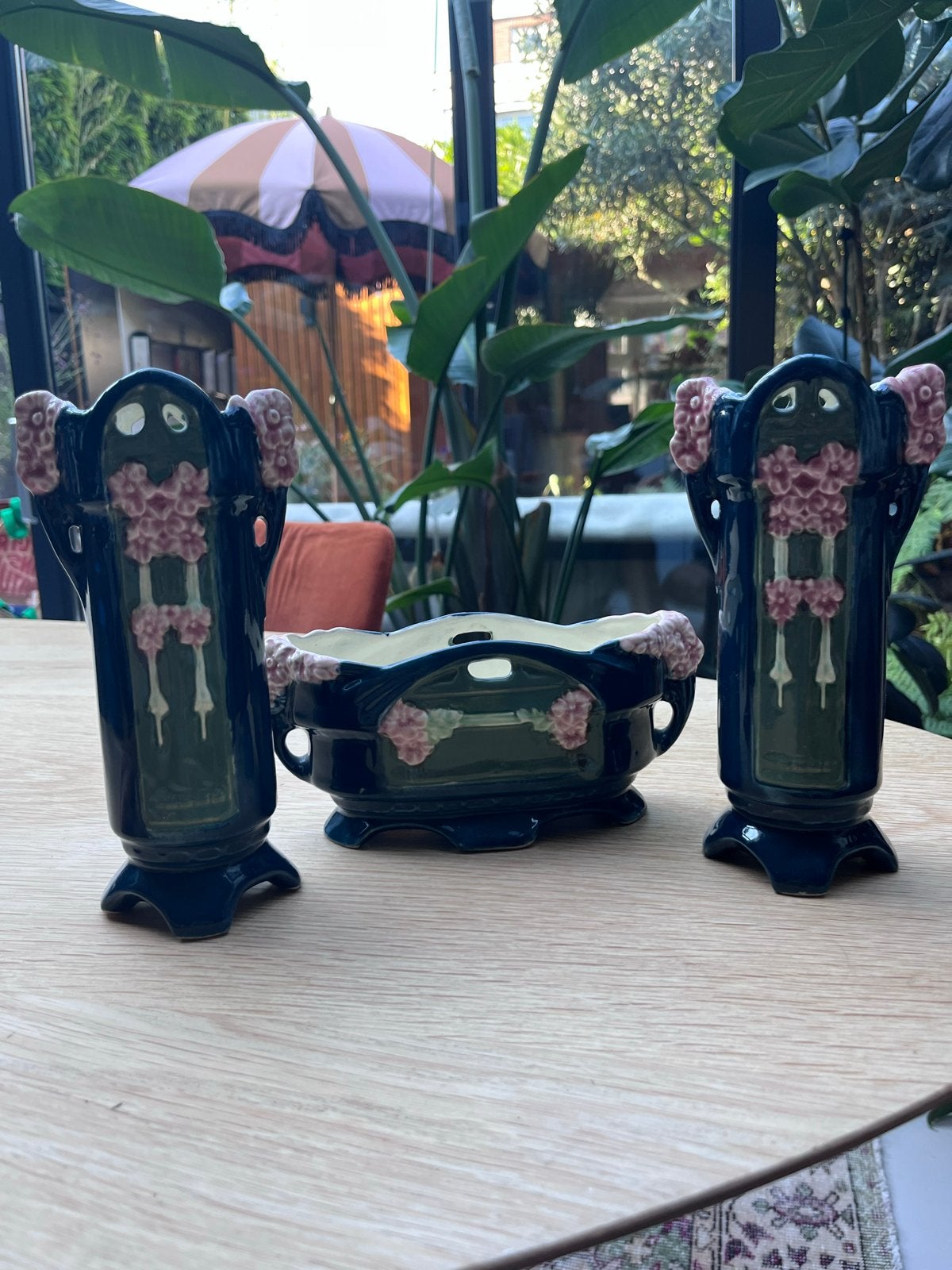 Antiejr Art Deco / jugendstil/ majolica kaststel, Antiek en Kunst, Ophalen of Verzenden