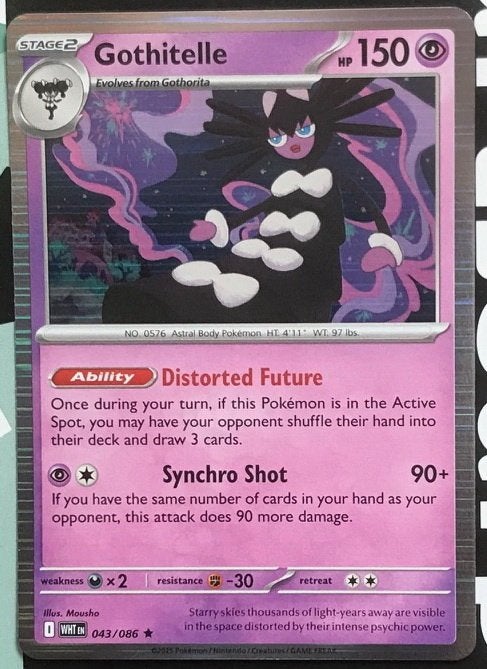 Pokemon - Gothitelle (WHT 043) - Holo rare.., Ophalen of Verzenden, Nieuw, Losse kaart, Foil