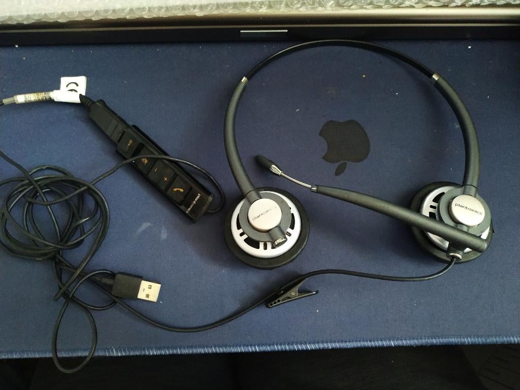 Plantronics EnorePro HW720 met Plantronics DA80 USB adapter, Plantronics, Ophalen of Verzenden, Zo goed als nieuw, Mute-functie