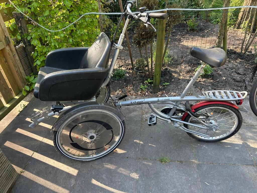 Van Raam O-pair driewieler fiets met zitje, Ophalen, Gebruikt, Schijfrem
