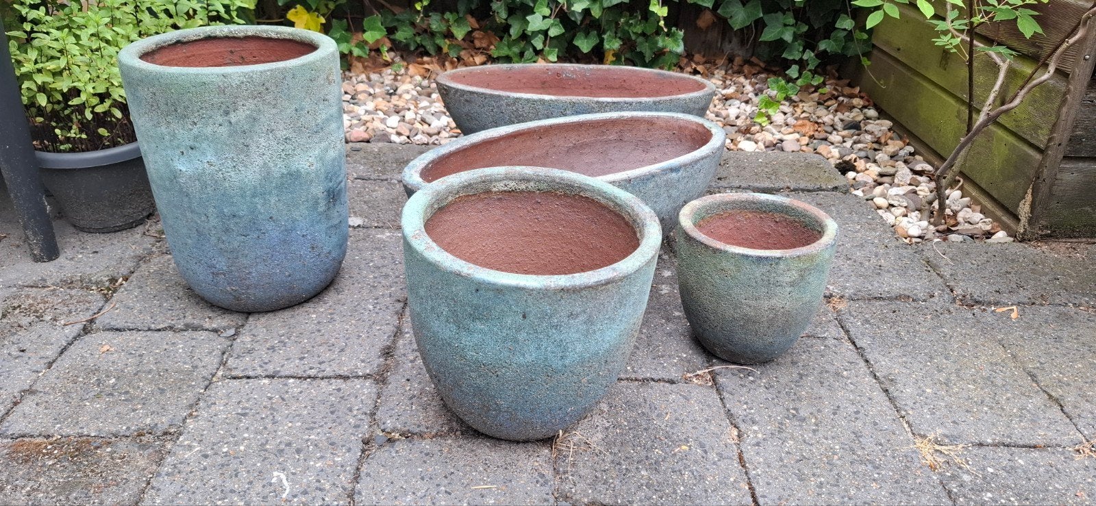 5 prachtige buiten planten bakken/potten, Tuin en Terras, Bloempotten, Ophalen, Rond, Aardewerk, Minder dan 40 cm