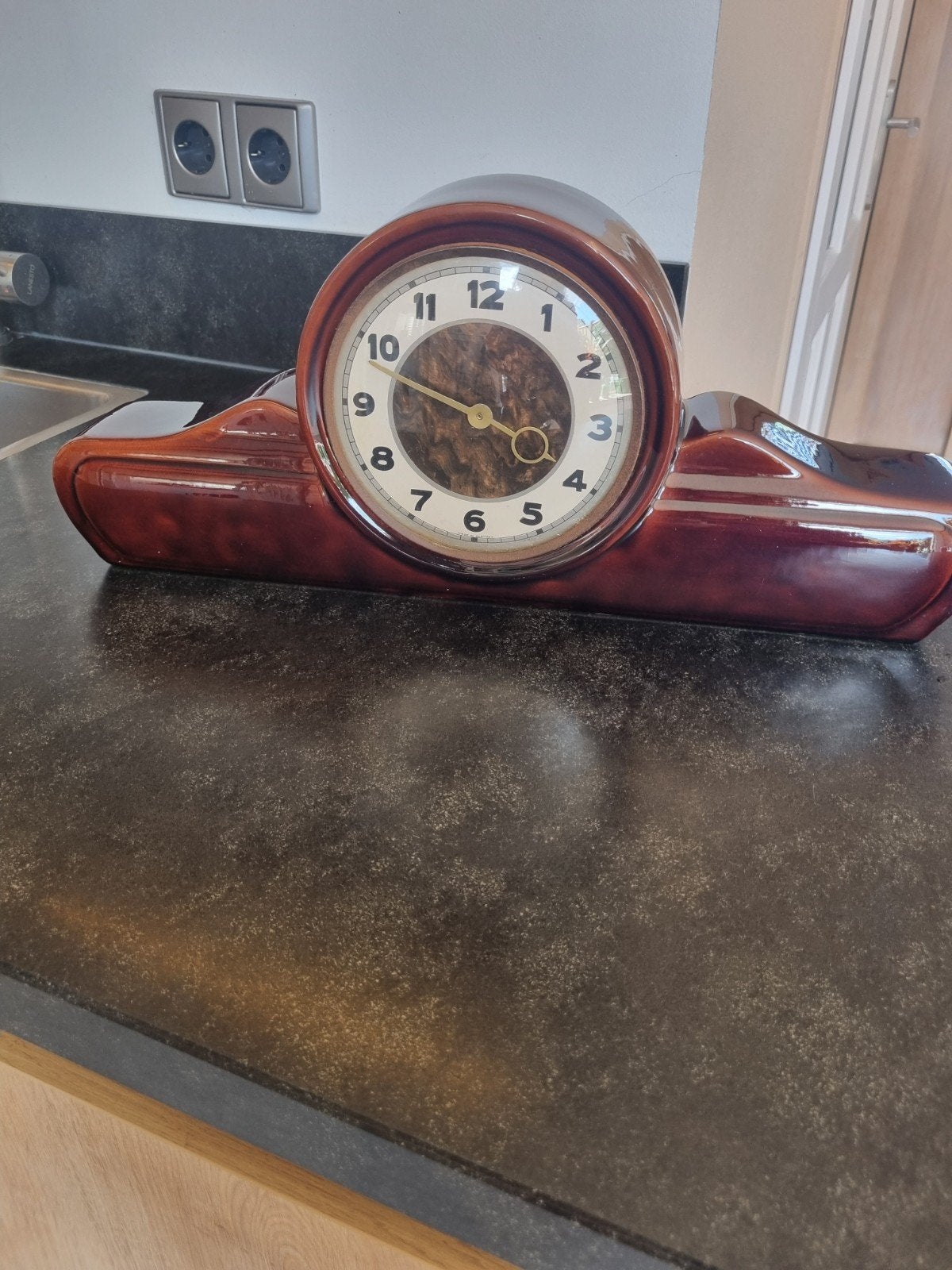 Antieke keramische schouwklok, Antiek en Kunst, Ophalen