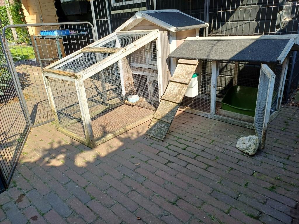 Gratis Konijnenhok met extra ren (afneembaar), Ophalen