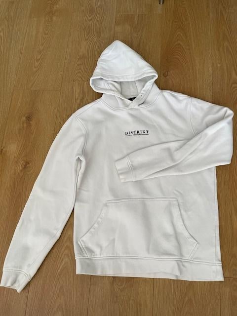 Witte hoodie, merk Distrikt Norrebro, maat XS, Wit, Ophalen of Verzenden, Zo goed als nieuw, Distrikt Nørrebro