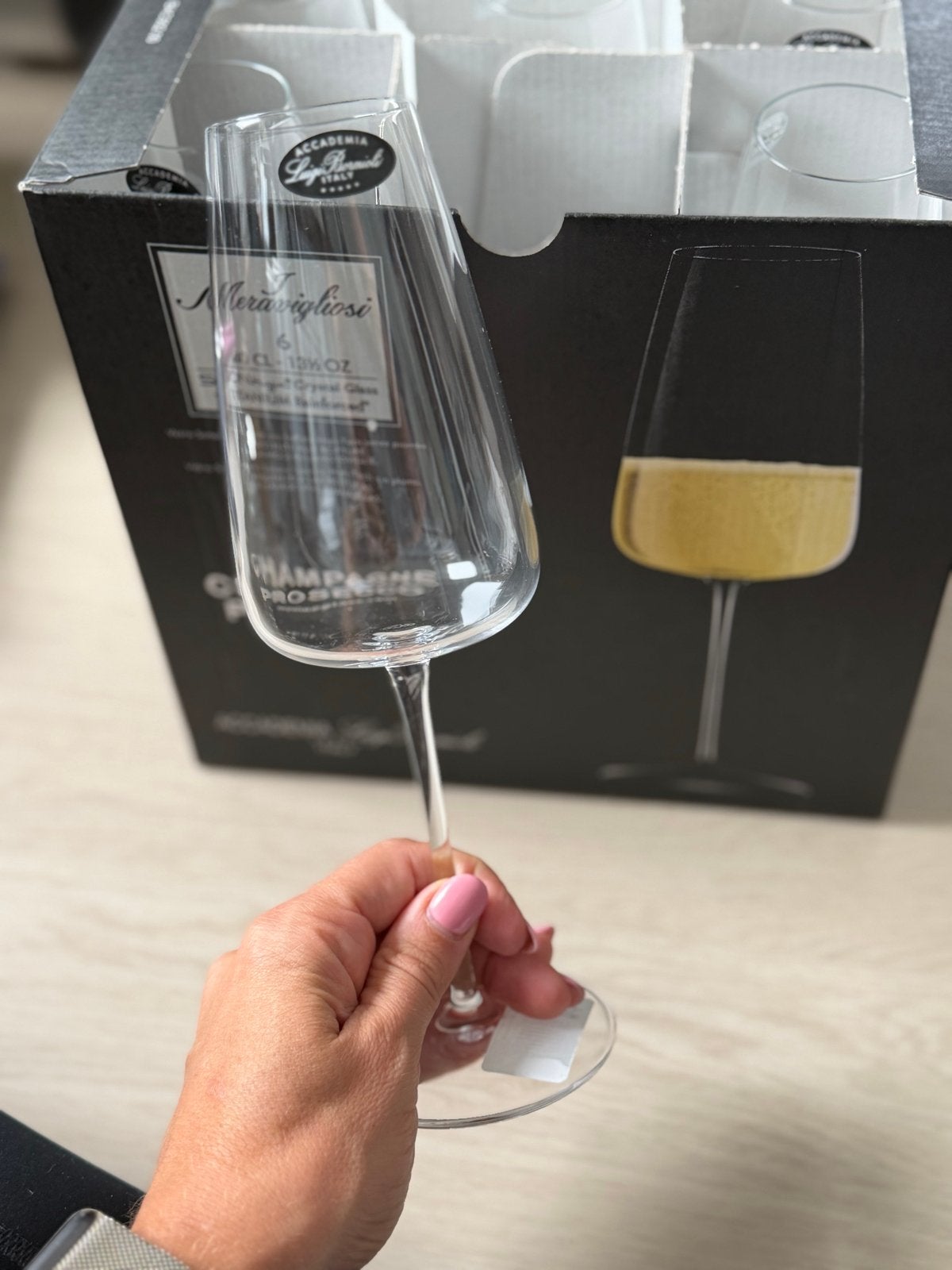 Set van 6 Accademia Luigi Bormioli Champagneglazen, Ophalen, Nieuw, Overige merken, Glas