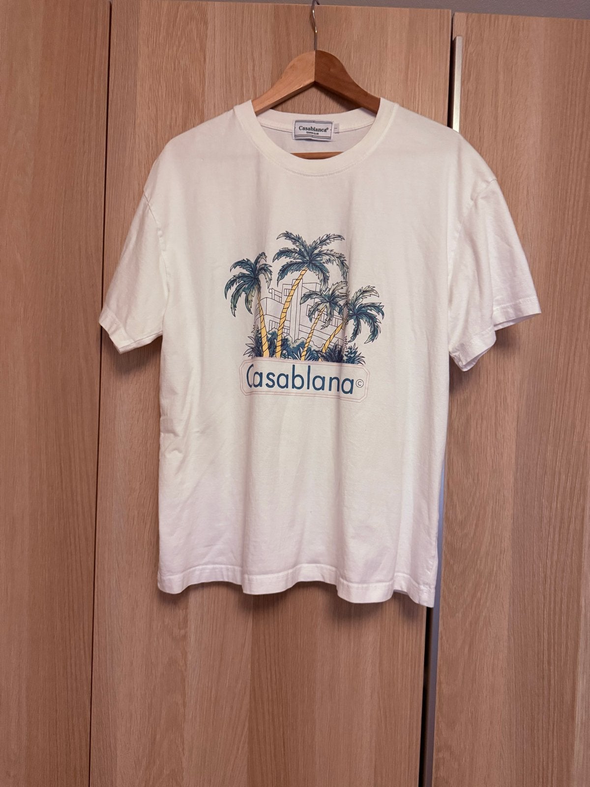 Casablanca Tennis Club T-shirt met palmboomprint, Kleding | Heren, Ophalen of Verzenden, Zo goed als nieuw, Maat 52/54 (L), Wit