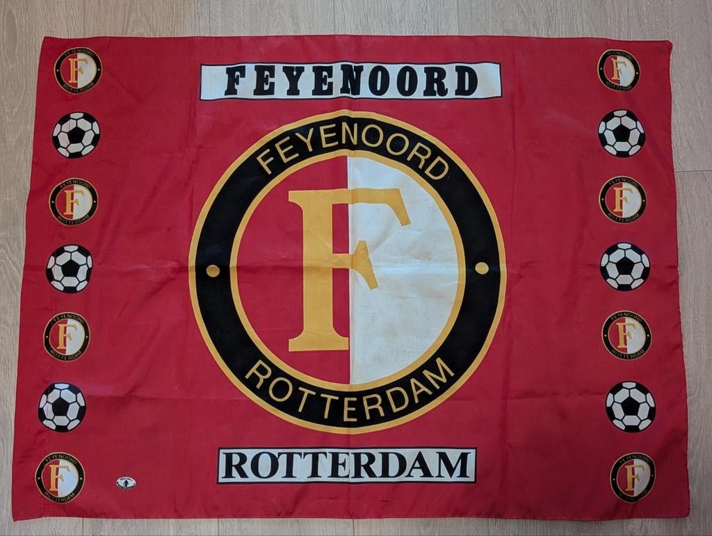 Vintage Feyenoord vlag, Verzamelen, Ophalen of Verzenden, Zo goed als nieuw, Feyenoord, Overige typen