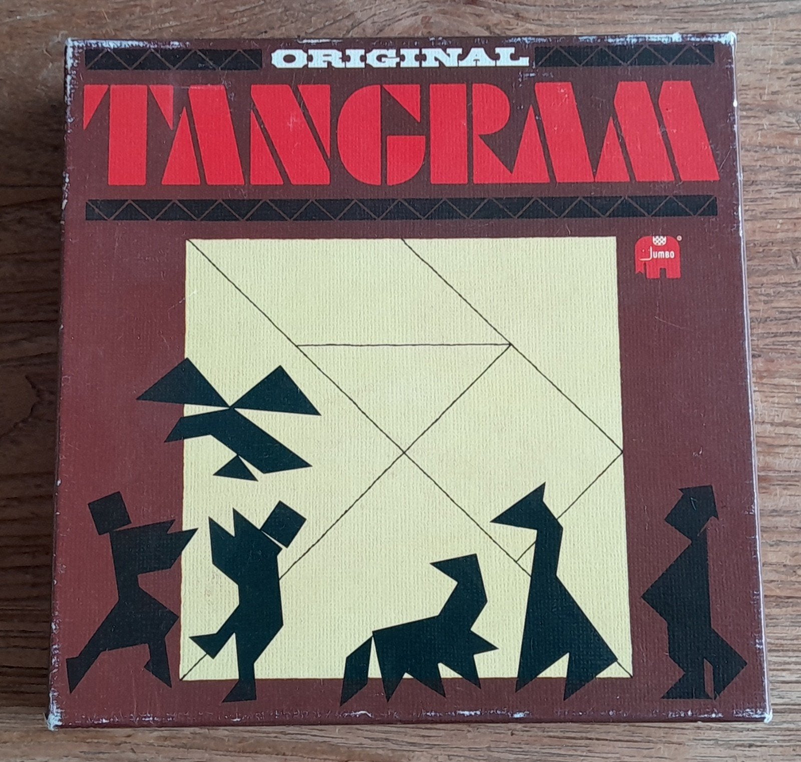 Origineel Tangram spel van Jumbo - Houten puzzel, Een of twee spelers, Ophalen of Verzenden, Gebruikt, Jumbo