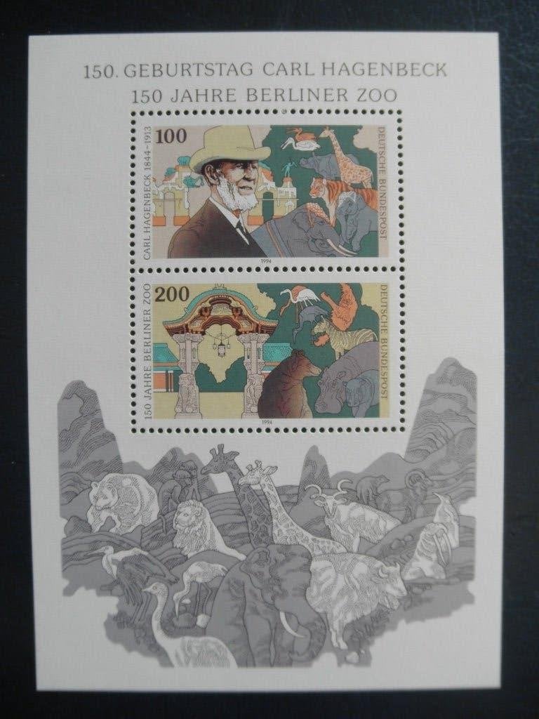Postzegels Duitsland 1994 blok 28 dierentuin - cw. 4,50 pf., Ophalen of Verzenden, BRD, Postfris