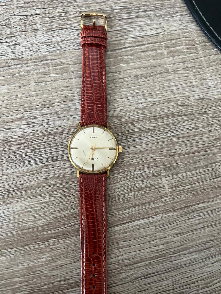 Marti herenhorloge, Polshorloge, 1930 tot 1960, Verguld, Goud