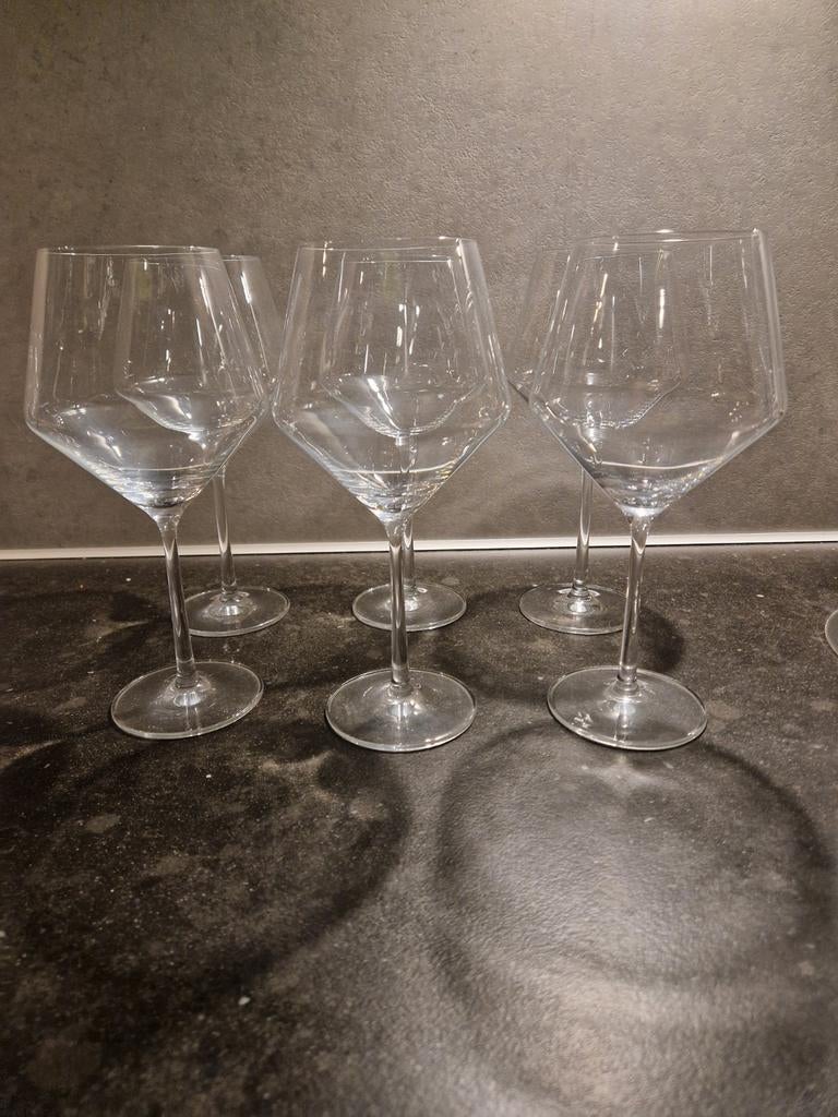 6 Scott Zwiesel Pure Rode Wijnglazen - Uitstekende Conditie, Ophalen, Glas of Glazen, Effen, Glas