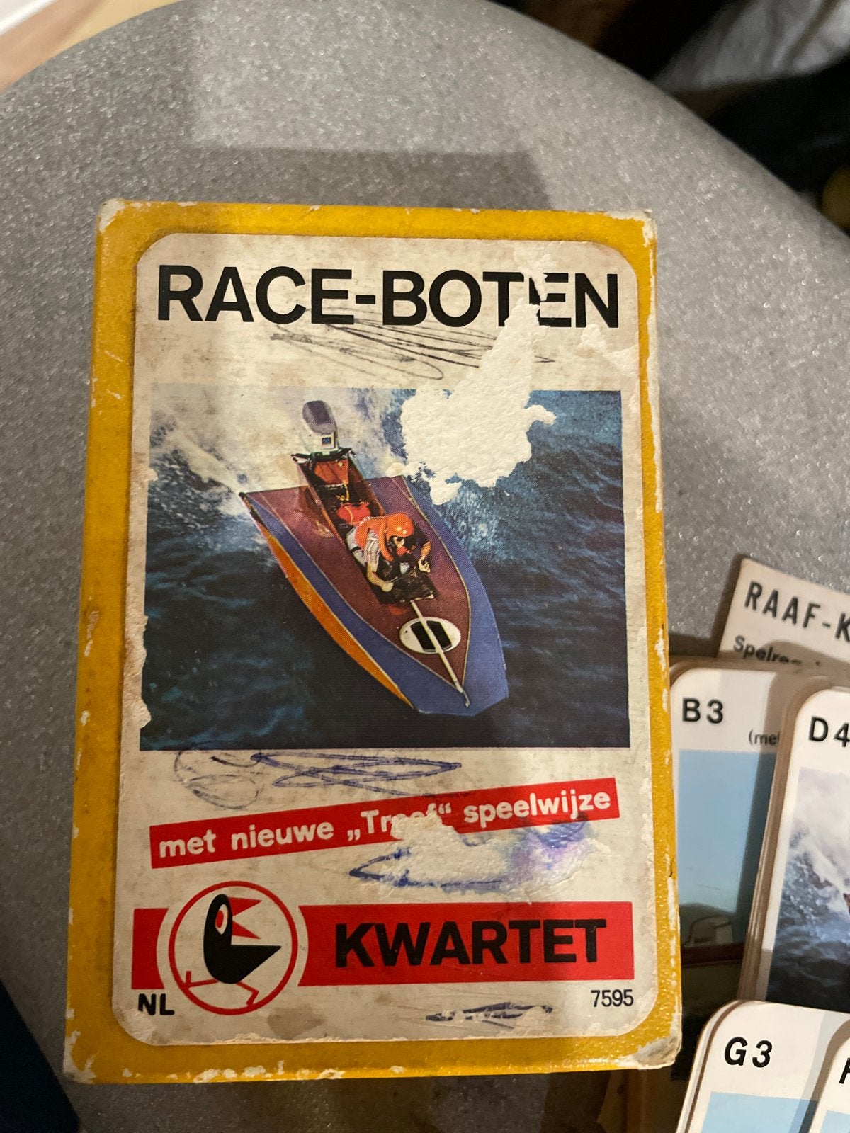 Vintage Kwintet Race-Boten Kaartspel - Compleet, Drie of vier spelers, Ophalen of Verzenden, Gebruikt