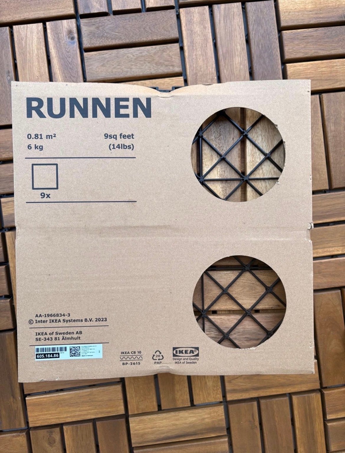 8 Nieuwe IKEA RUNNEN Vlondertegels - Ongebruikt, Tuin en Terras, Terrasdelen en Vlonders, Ophalen of Verzenden, Nieuw, Hout