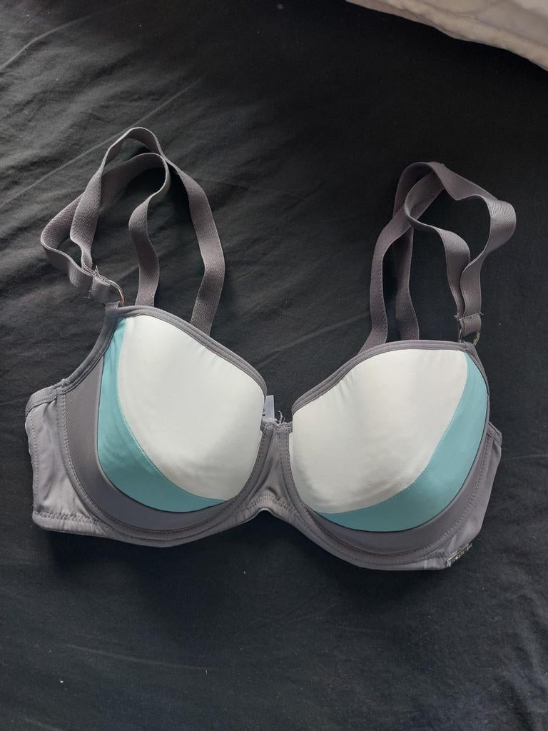 BH grijs met blauw en wit, Sapph, 75D, Sapph, Ophalen of Verzenden, Grijs, BH