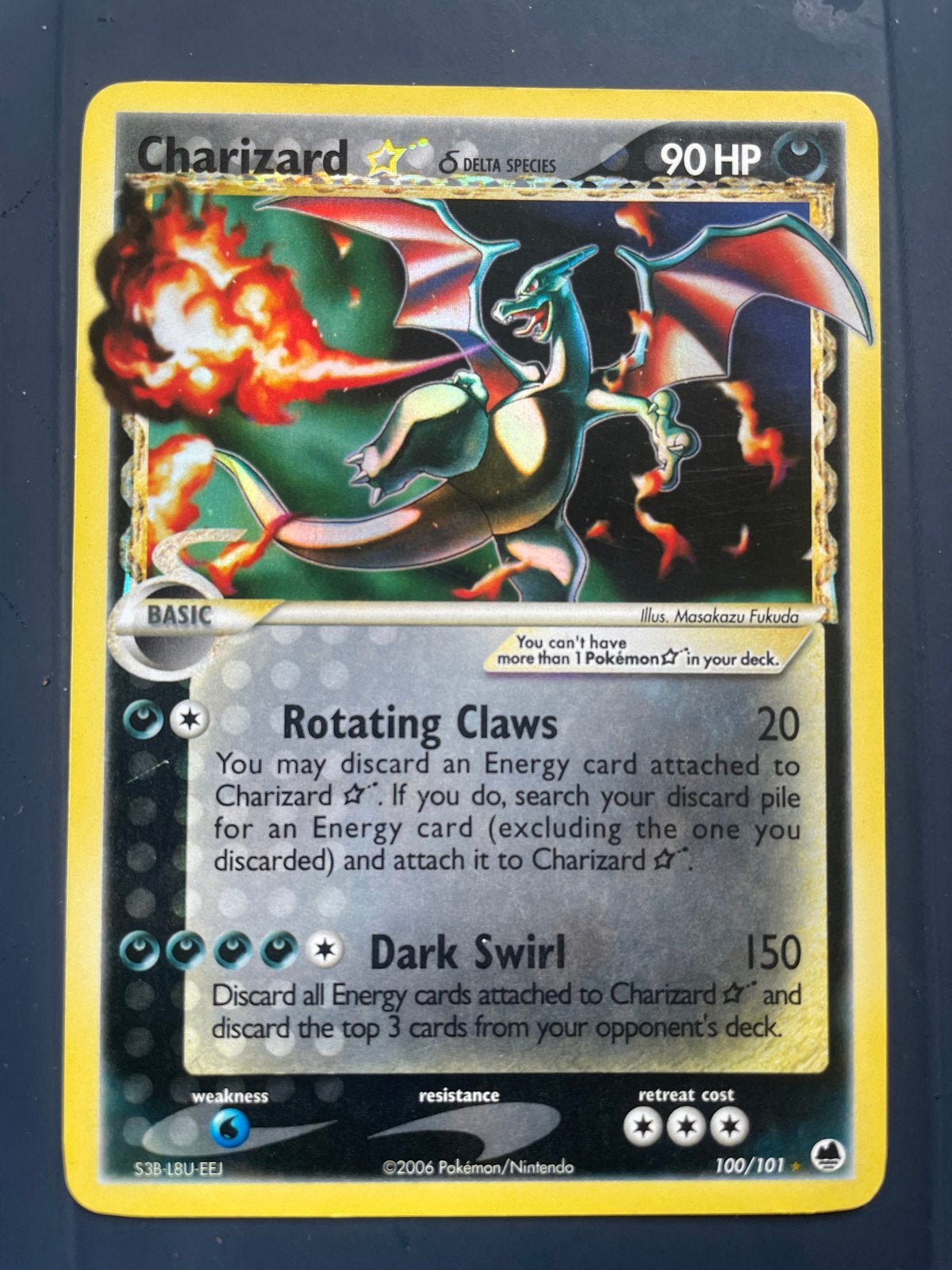 Charizard Goldstar 100/101, Ophalen of Verzenden, Gebruikt, Losse kaart, Foil