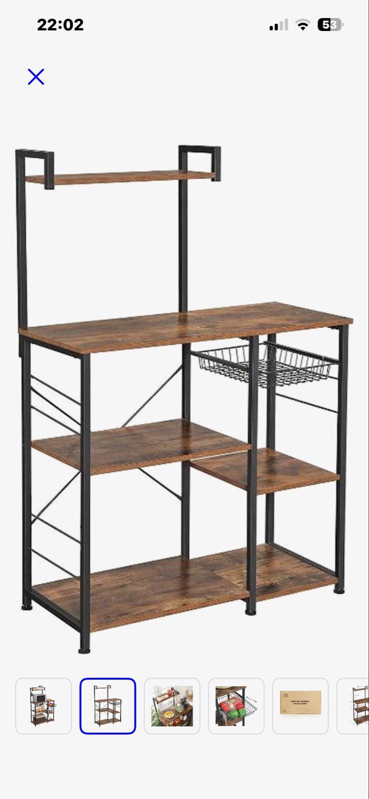 Keukenrek / Opbergrek met 4 planken - Industrieel Design, Ophalen, Overige typen, Hout, Zo goed als nieuw