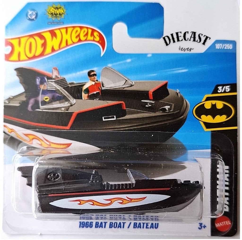Hot Wheels 1966 Bat Boat, Zwart, Ophalen, Nieuw, Auto