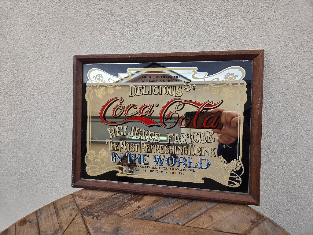 Coca Cola reclamespiegel, Verzamelen, Ophalen of Verzenden, Gebruikt, Gebruiksvoorwerp