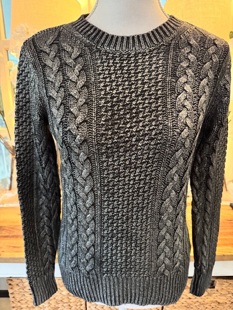 Chique, coated Zilver-Zwarte kabel-trui Michael Kors, S/36,, Kleding | Dames, Ophalen of Verzenden, Zo goed als nieuw, Maat 38/40 (M)